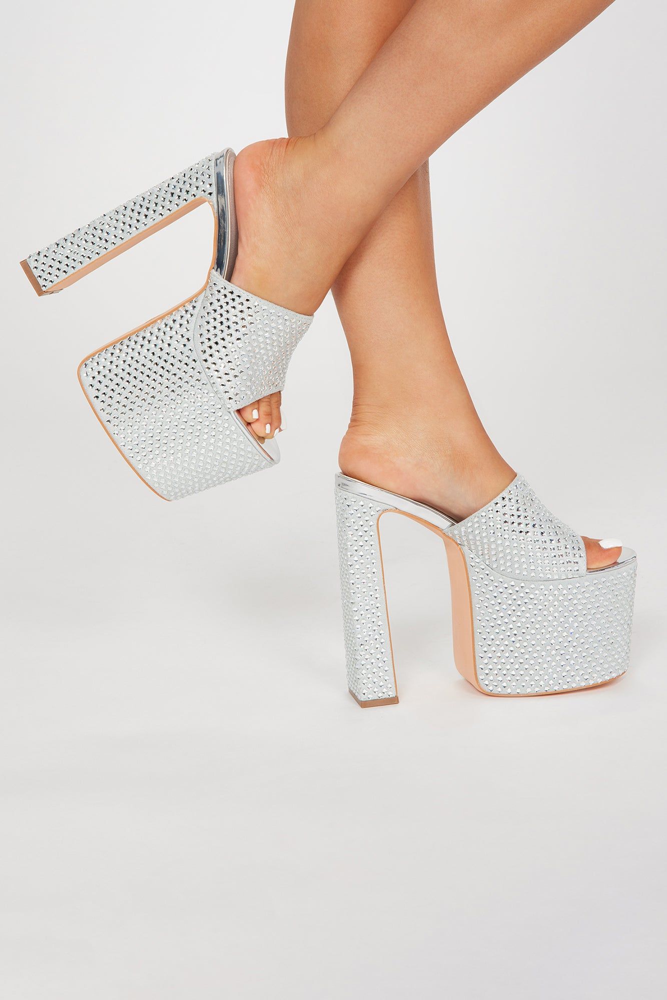 Party Gal Platform Mules - Silver sold by Fashion Nova product image thumbnail 4