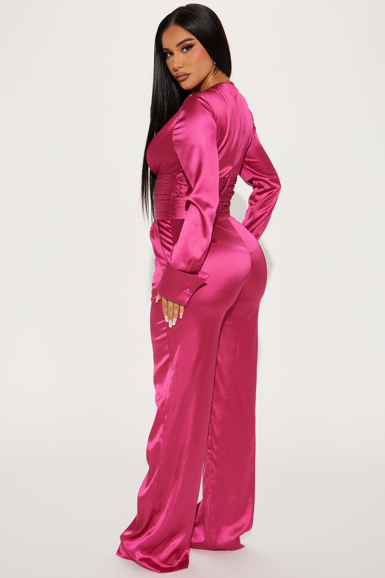 What You Don't See Satin Jumpsuit - Fuchsia sold by Fashion Nova product image thumbnail 3