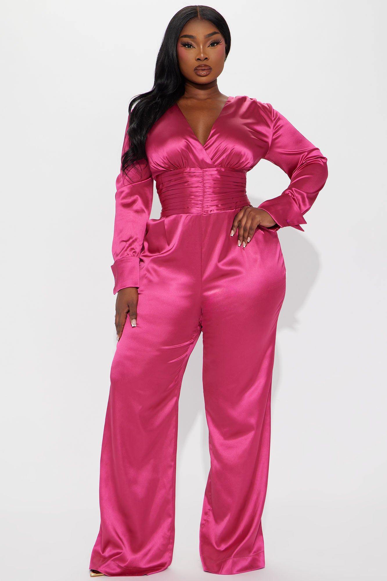 What You Don't See Satin Jumpsuit - Fuchsia sold by Fashion Nova product image thumbnail 4