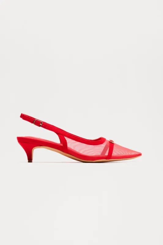 Cairo Mesh Pumps - Red sold by Fashion Nova