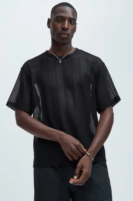 Brannen Textured Relaxed Tee - Black sold by Fashion Nova