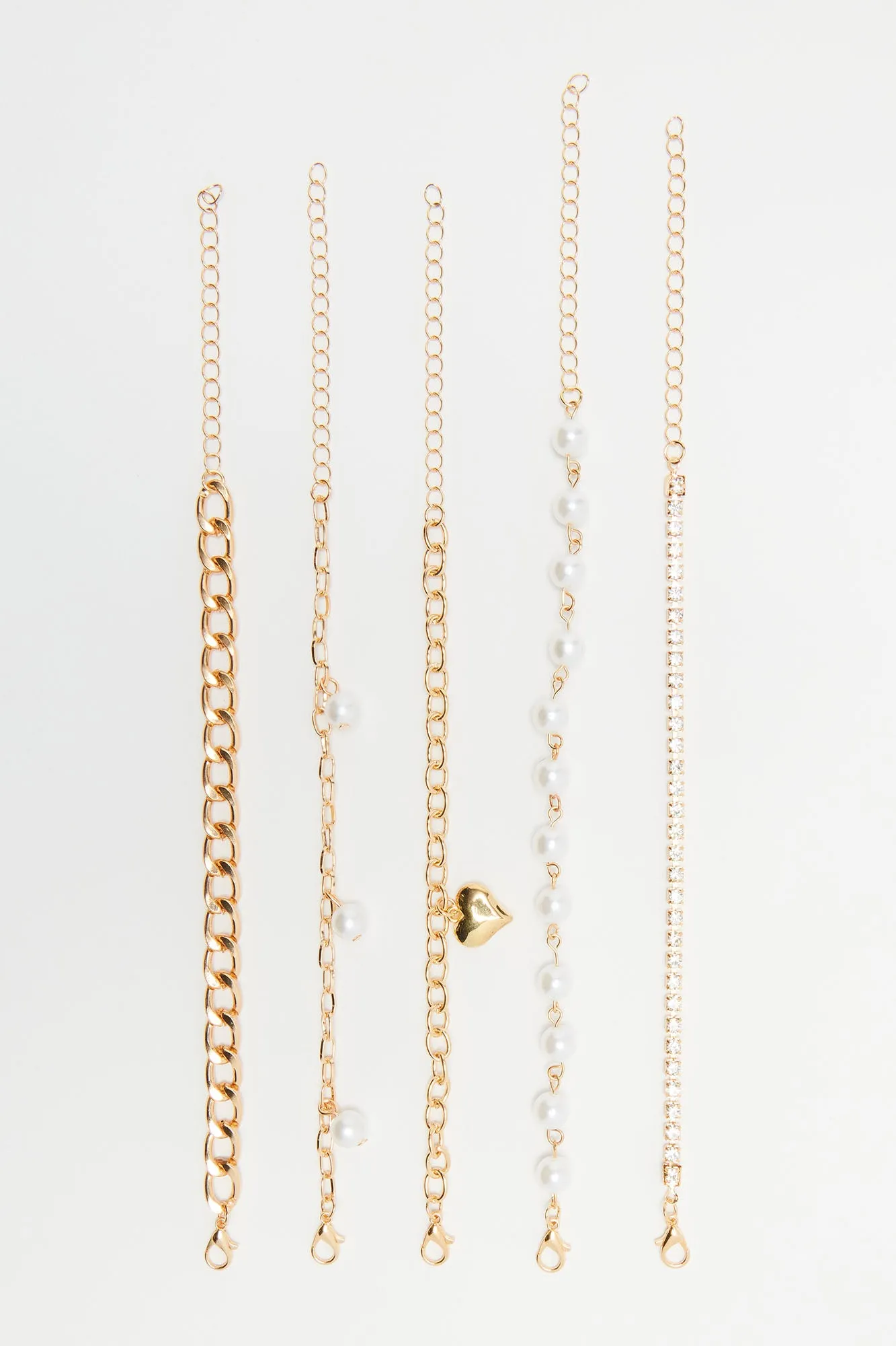 Chained With My Heart 5 Piece Bracelet Set - Gold sold by Fashion Nova product image thumbnail 3