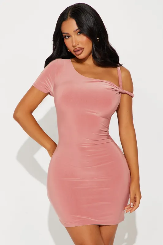 Olympia Twist Mini Dress - Mauve sold by Fashion Nova