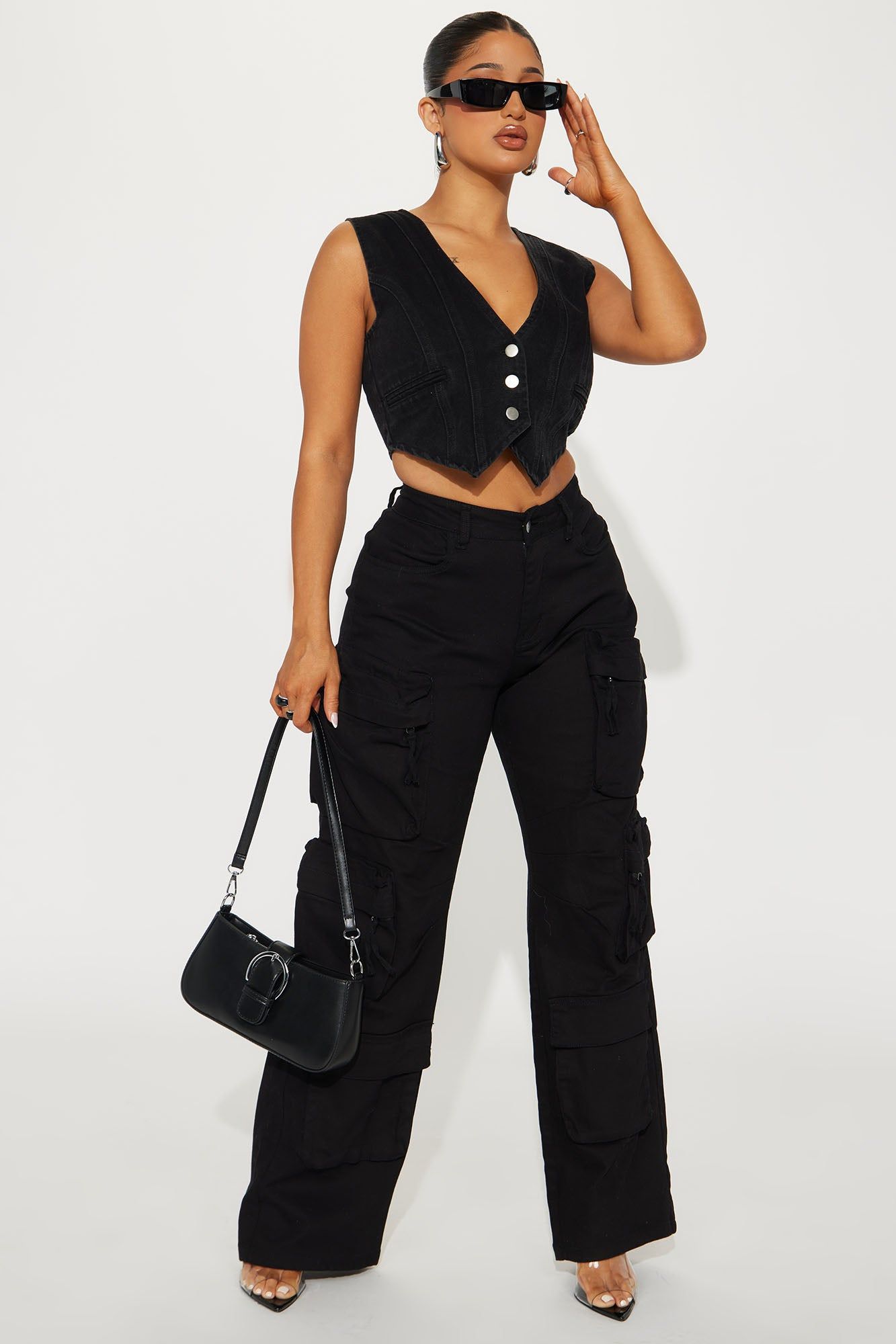 After Dark Denim Vest Top - Black Wash sold by Fashion Nova product image thumbnail 2