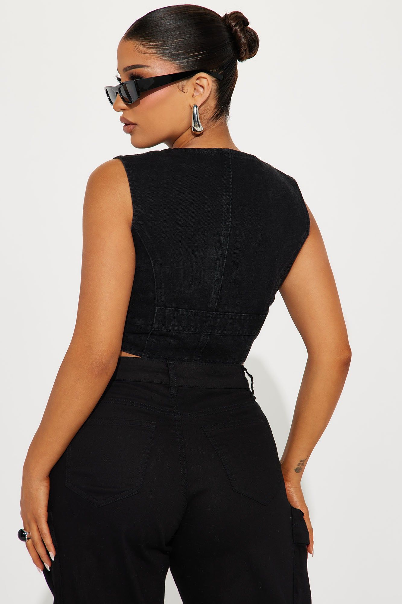 After Dark Denim Vest Top - Black Wash sold by Fashion Nova product image thumbnail 4