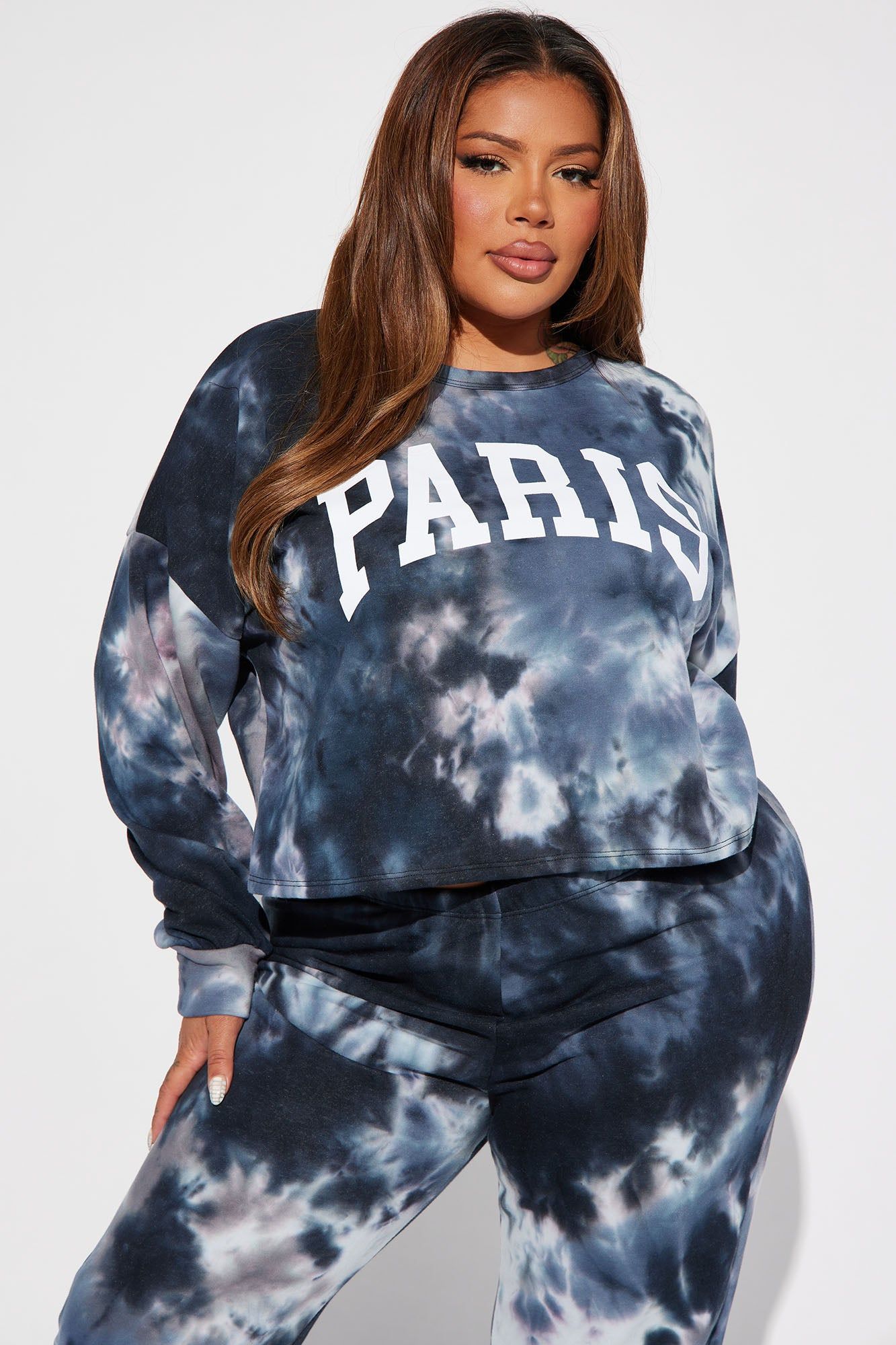 Paris Tie Dye Jogger Set - Navy/combo sold by Fashion Nova product image thumbnail 5