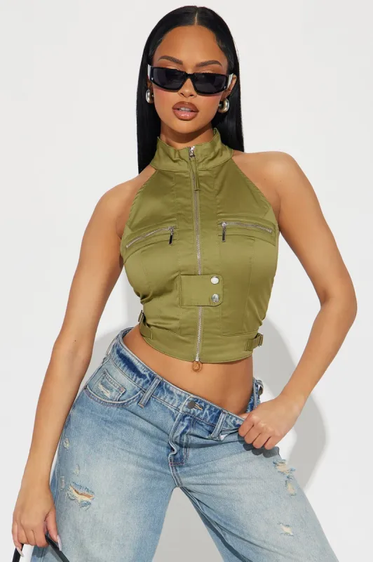 Don't Play Top - Olive made by Fashion Nova