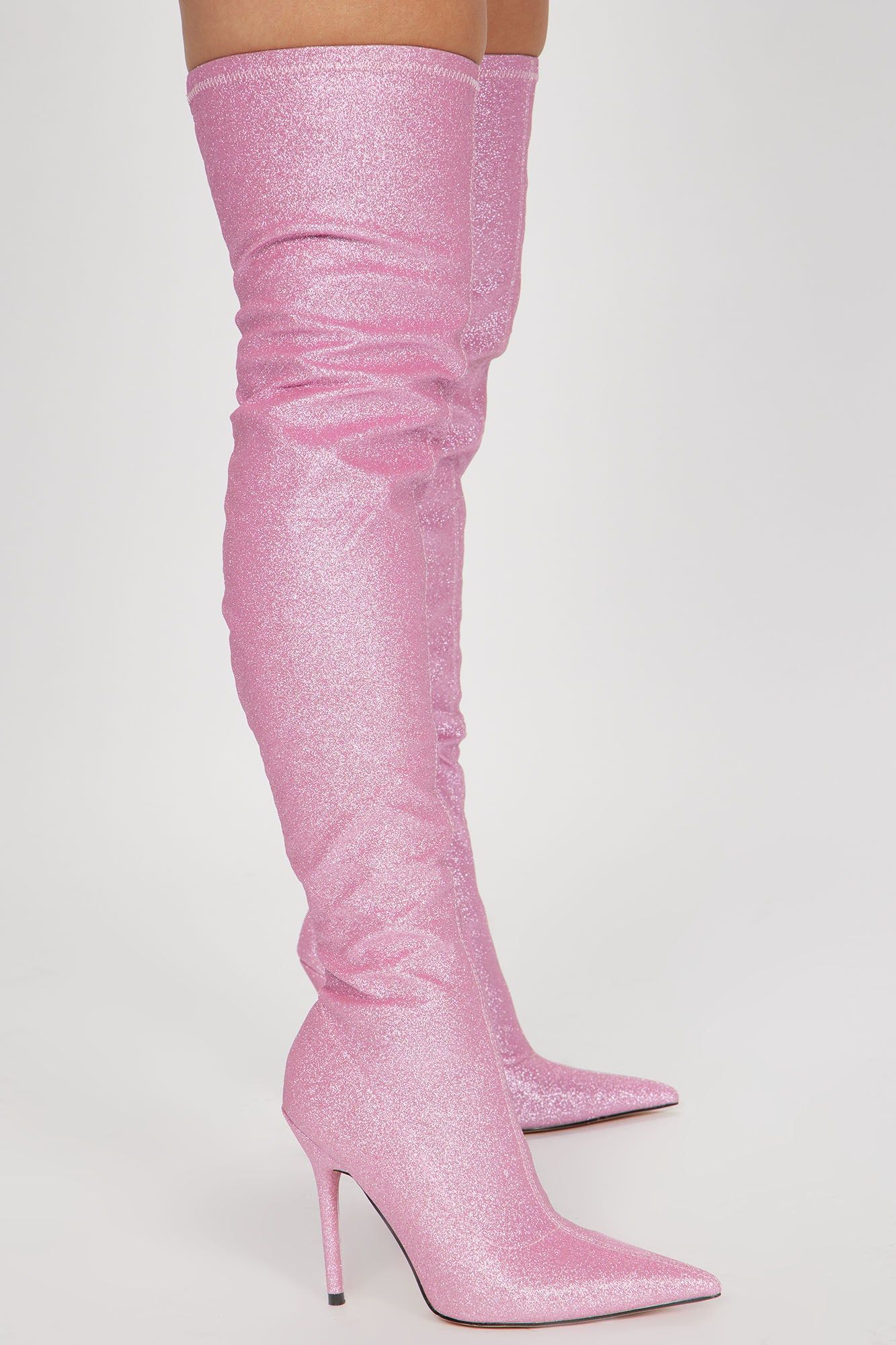 All That Sparkle Over The Knee Boots - Pink sold by Fashion Nova product image thumbnail 3