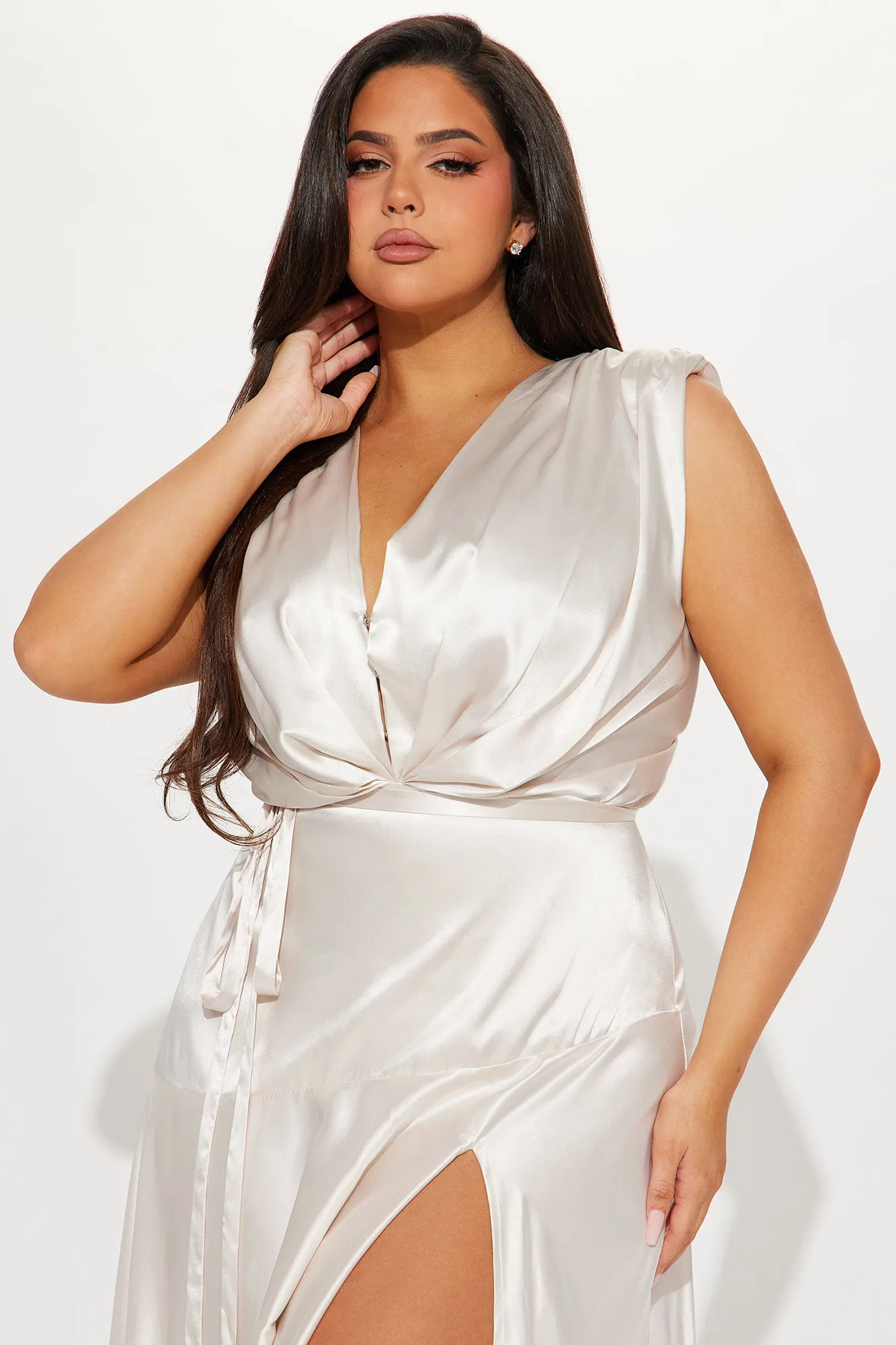Gracing You Satin Maxi Dress - Champagne sold by Fashion Nova product image thumbnail 5