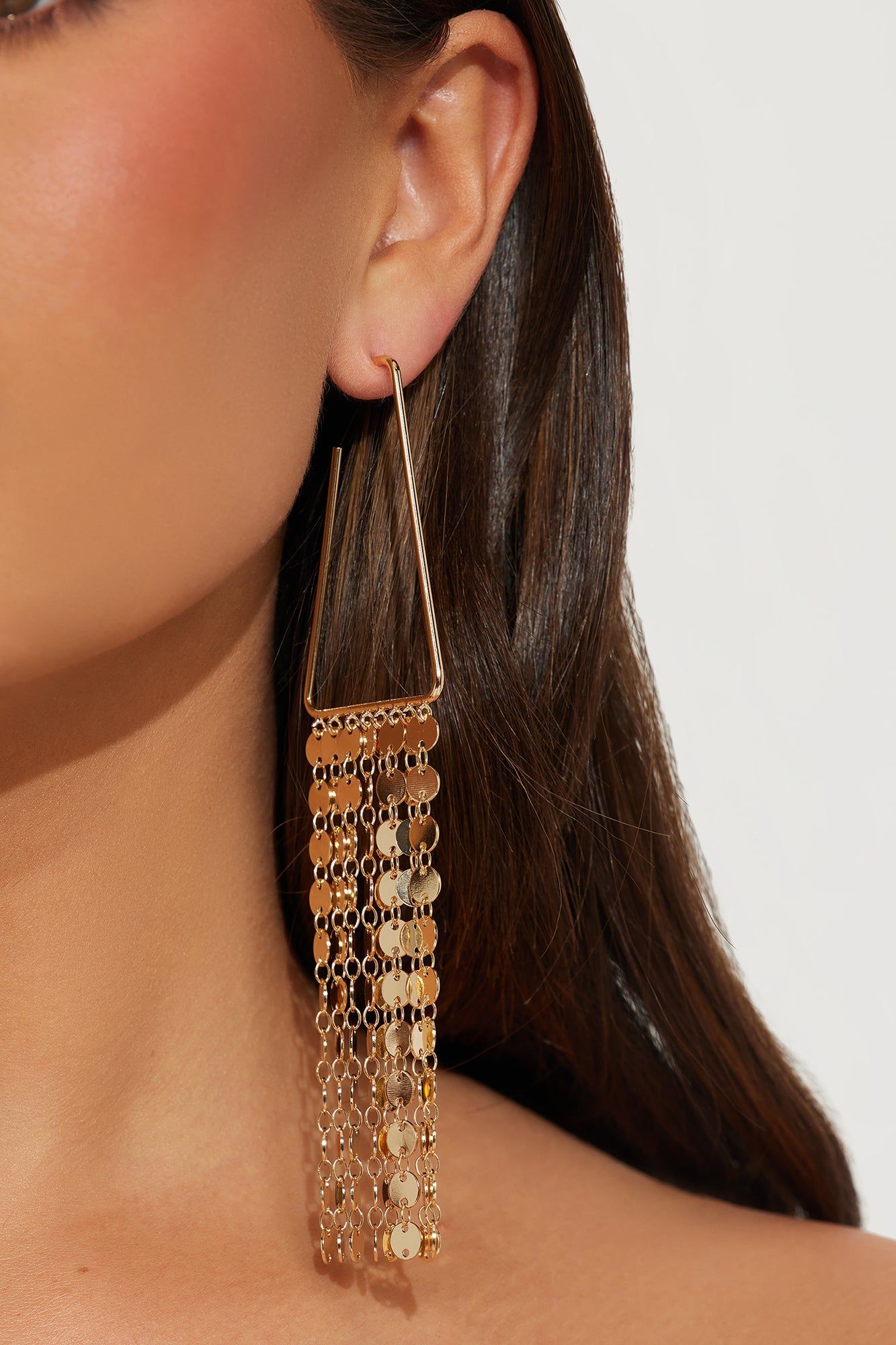 Sequin Waterfall Earrings - Gold sold by Fashion Nova