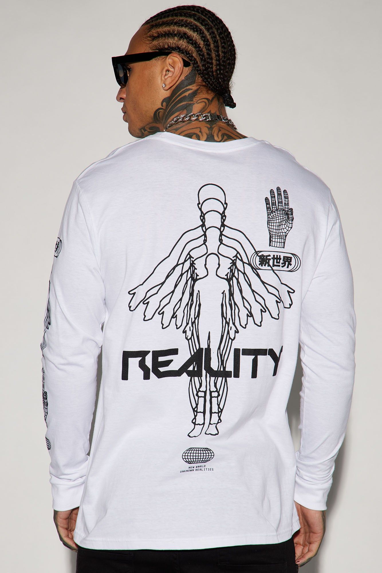 New World Long Sleeve Tee - White sold by Fashion Nova