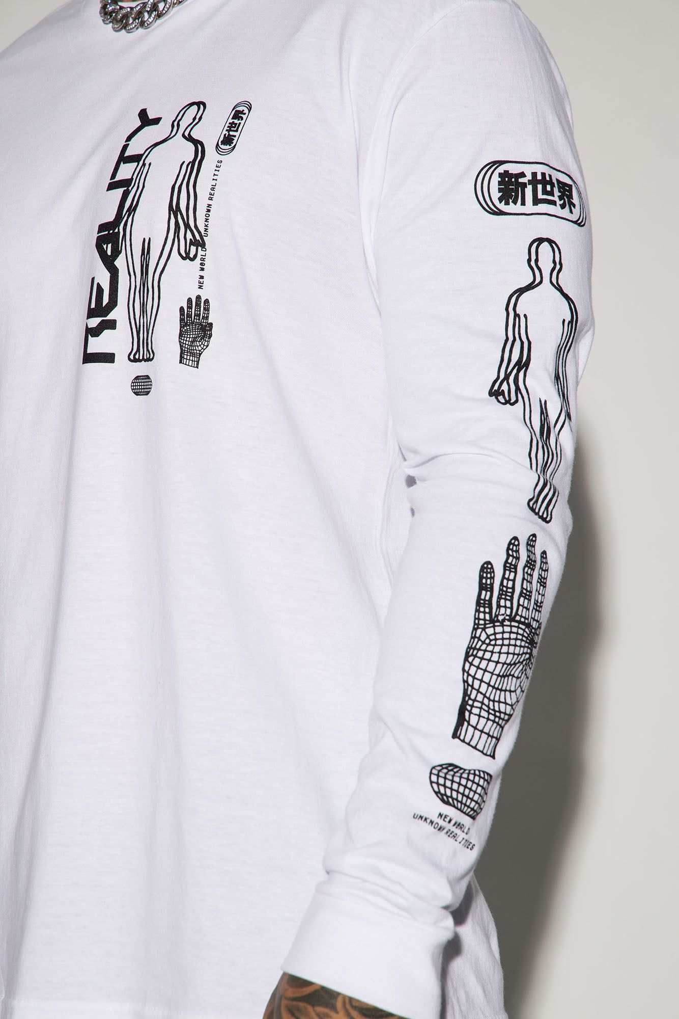 New World Long Sleeve Tee - White sold by Fashion Nova product image thumbnail 3