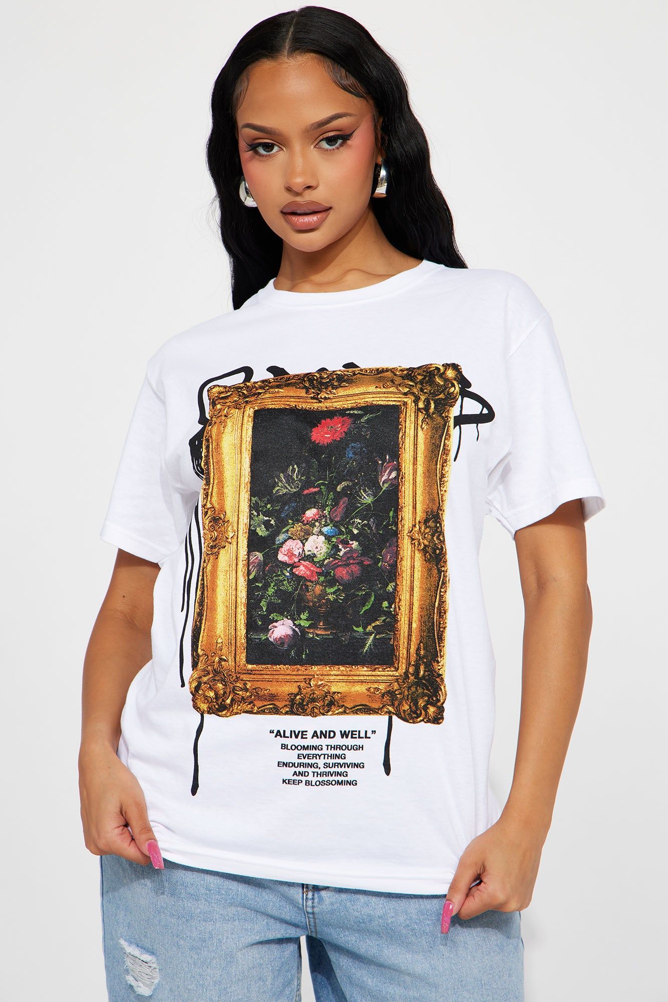 Alive And Well Graphic Tshirt - White sold by Fashion Nova