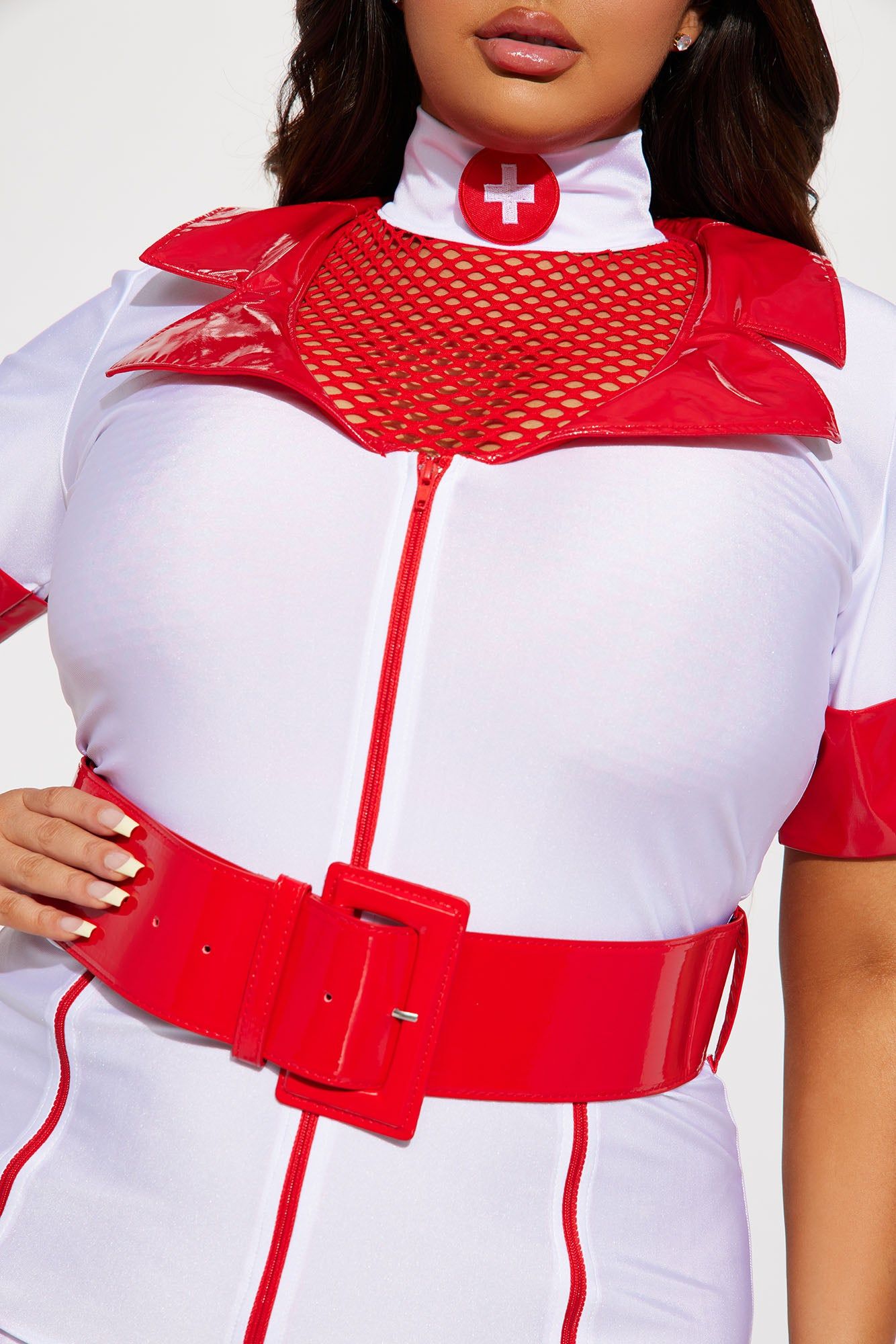 Time For Your Check Up Nurse 3 Piece Costume Set - Red/White sold by Fashion Nova product image thumbnail 7