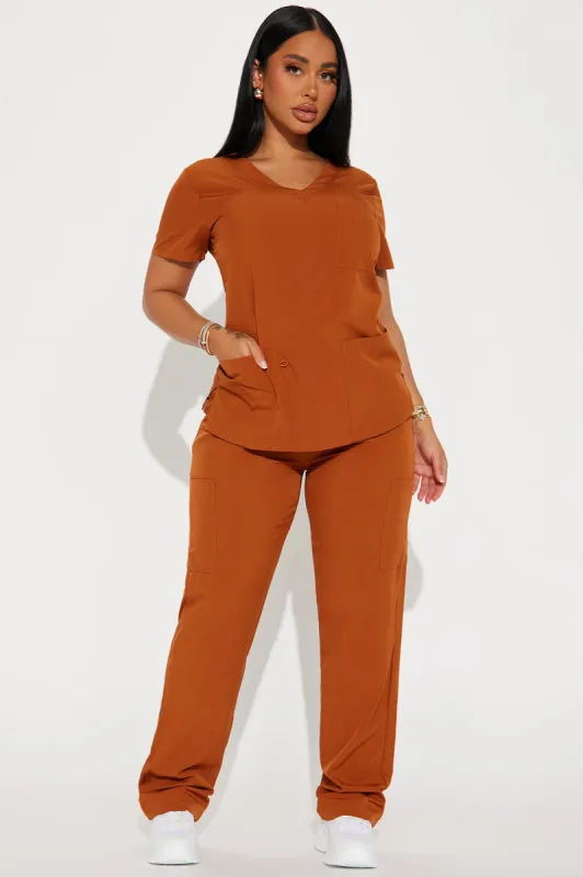 Working Overtime 4FLEX Uniform Scrub Set - Brown sold by Fashion Nova