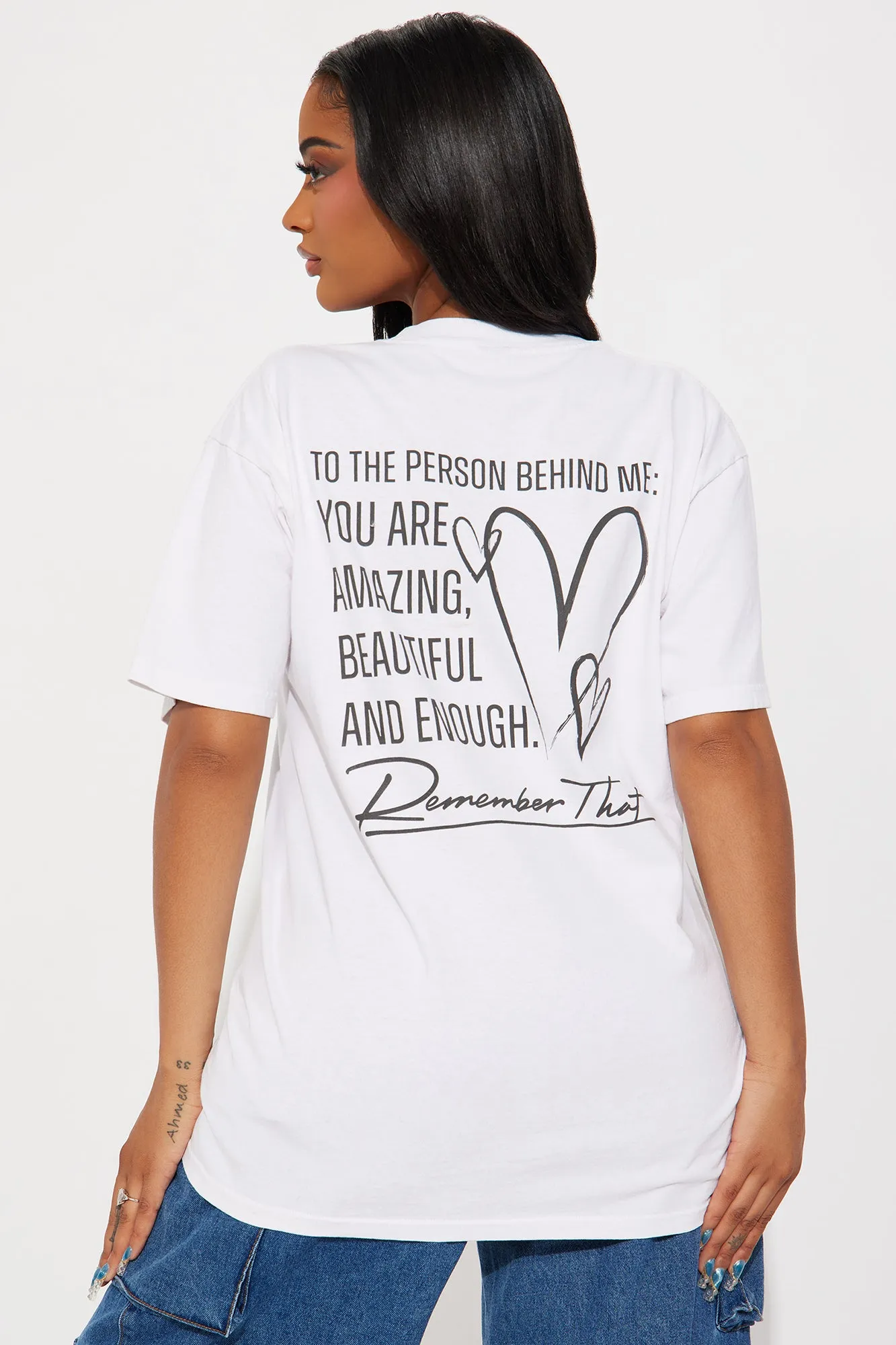 To The Person Behind Me Washed Tee - White sold by Fashion Nova product image thumbnail 3