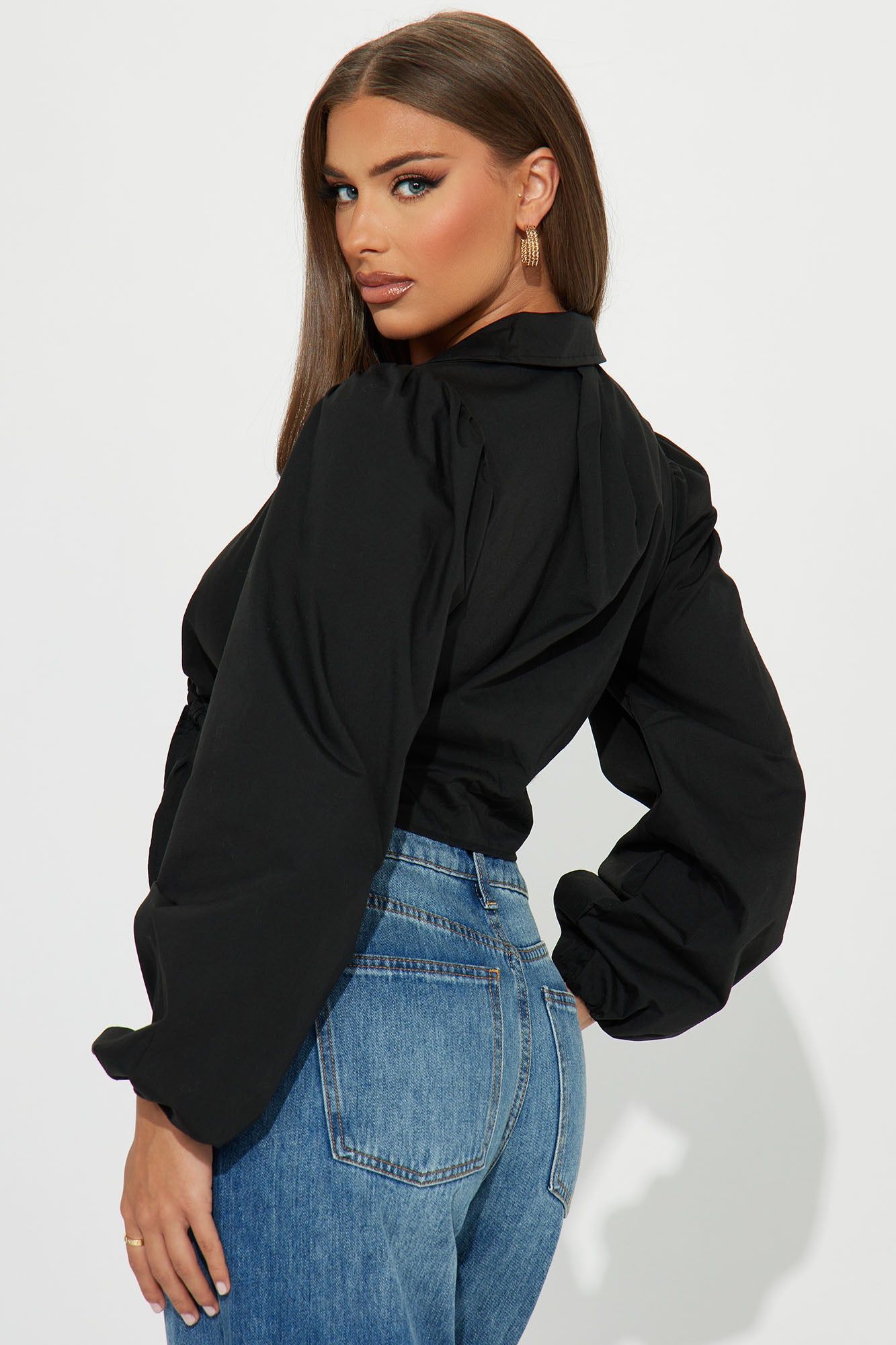 Carmen Poplin Blouse Top - Black sold by Fashion Nova product image thumbnail 3