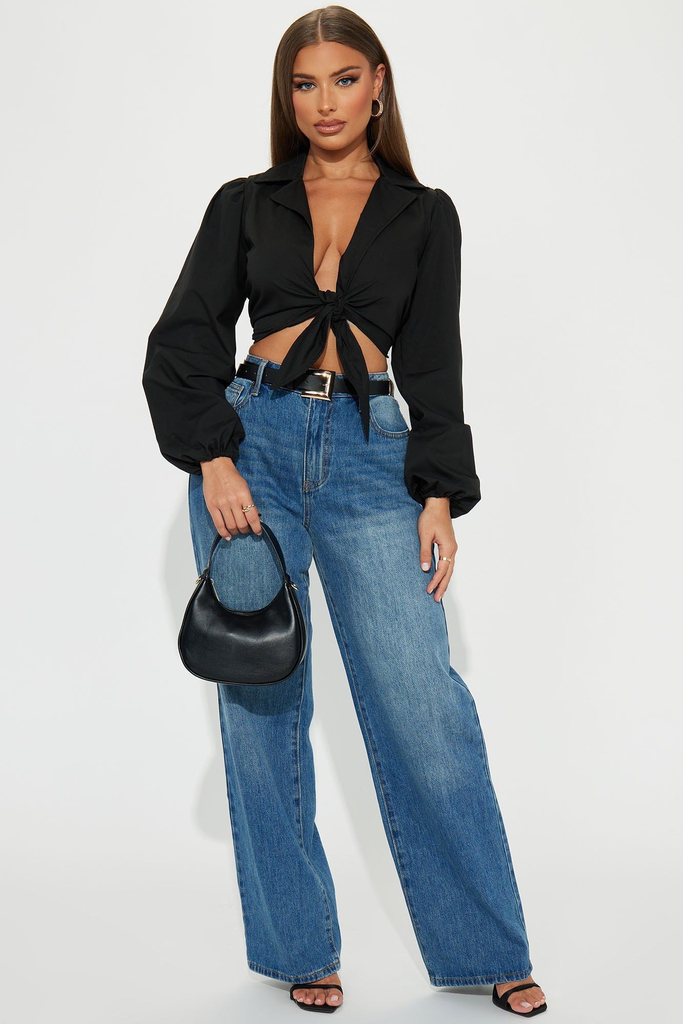 Carmen Poplin Blouse Top - Black sold by Fashion Nova product image thumbnail 2