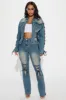 Make It Complicated Lace Up Denim Jacket - Vintage Wash sold by Fashion Nova
