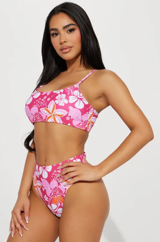 Lily High Waist 2 Piece Bikini - Hot Pink/combo sold by Fashion Nova