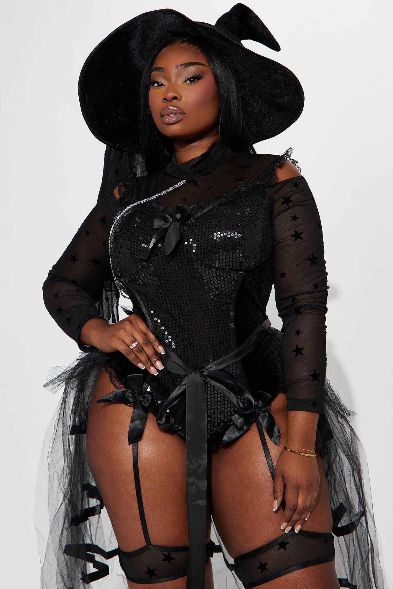 Star Magic Witch 2 Piece Costume Set - Black sold by Fashion Nova product image thumbnail 7