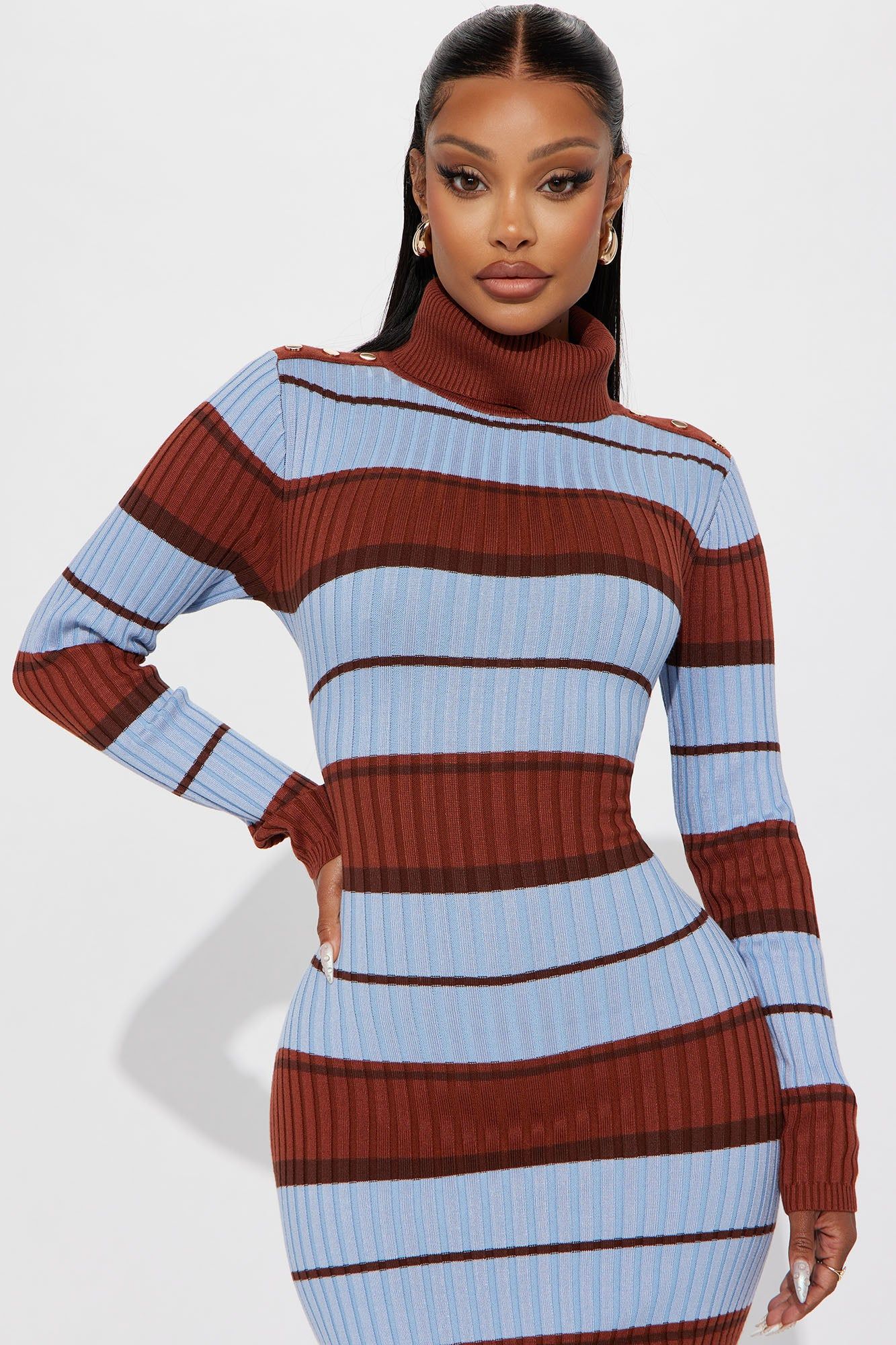 All Striped Up Ribbed Midi Dress - Red/combo sold by Fashion Nova product image thumbnail 2