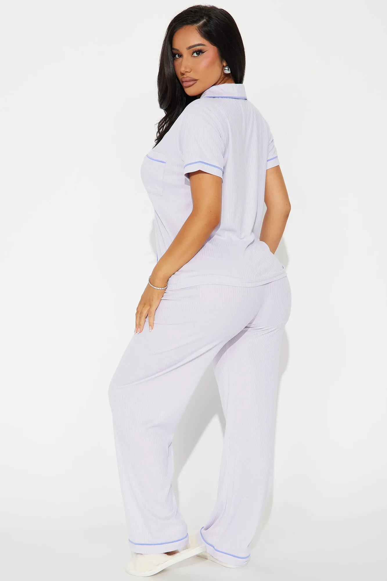 Chill Vibes Only Ribbed PJ Pant Set - Lavender sold by Fashion Nova product image thumbnail 3
