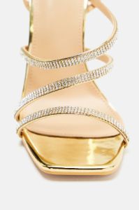 Aloria Embellished Stiletto Heels - Gold sold by Fashion Nova