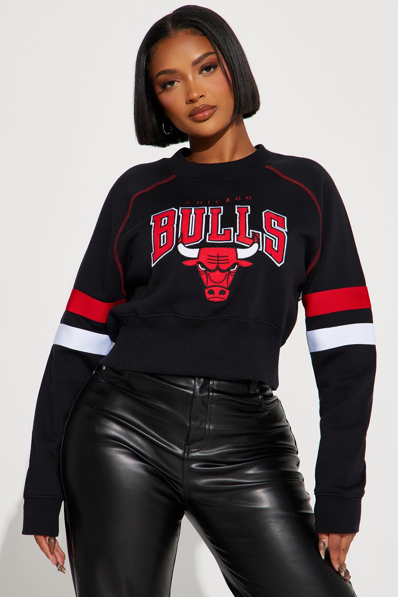 Bulls House Crew Neck Sweatshirt - Black sold by Fashion Nova