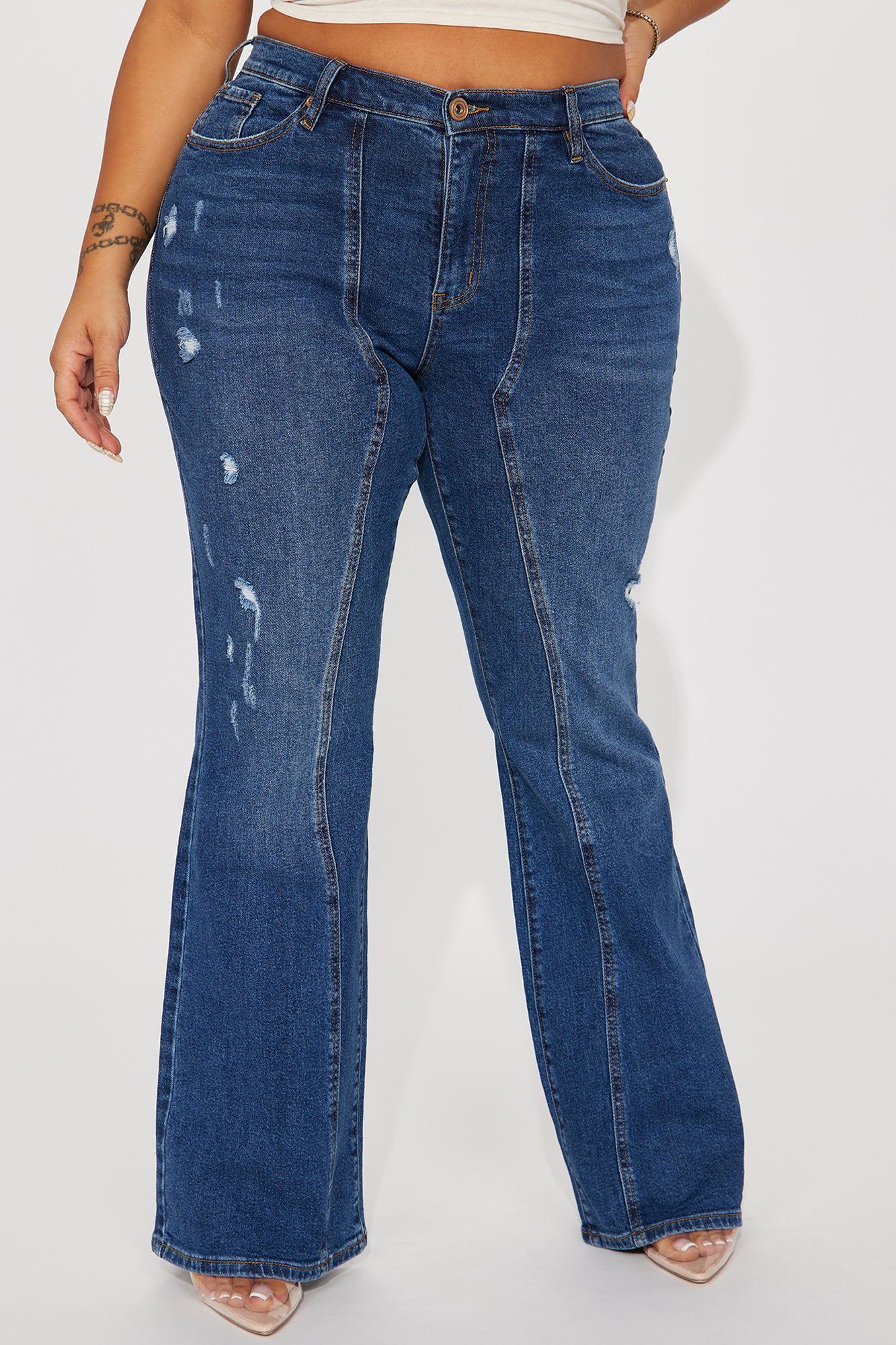 Free Fall Stretch Flare Jean - Medium Wash sold by Fashion Nova product image thumbnail 5