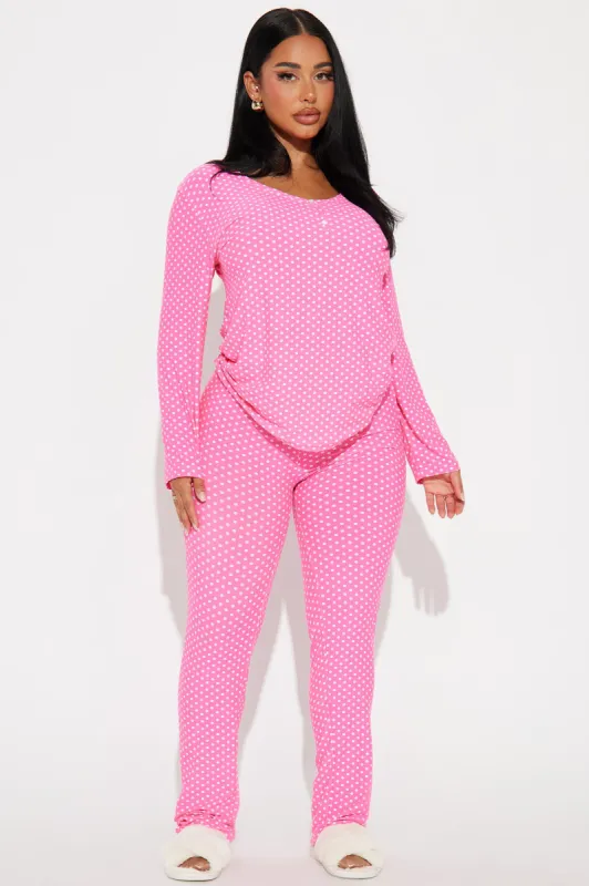 Cozy Vibes Only PJ Pant Set - Hot Pink sold by Fashion Nova