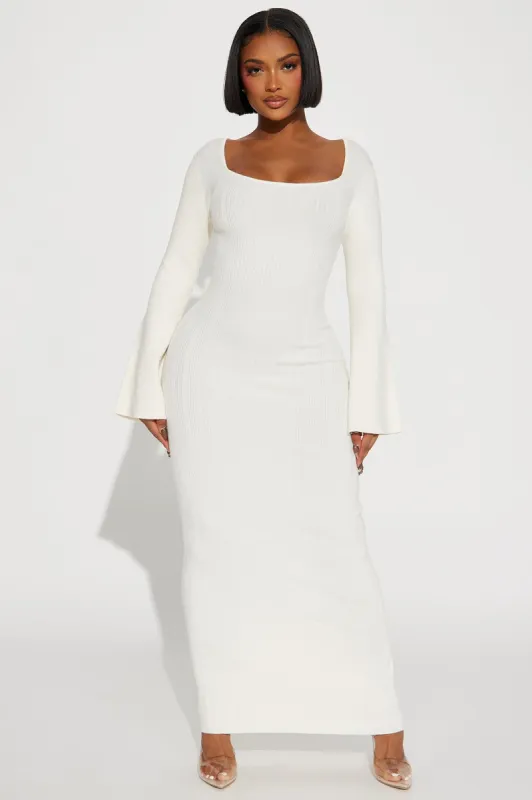 Marie Sweater Maxi Dress - Cream sold by Fashion Nova