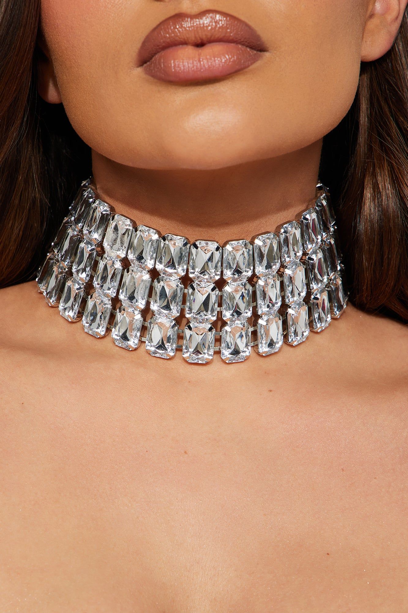 Never Too Glam Choker - Silver sold by Fashion Nova