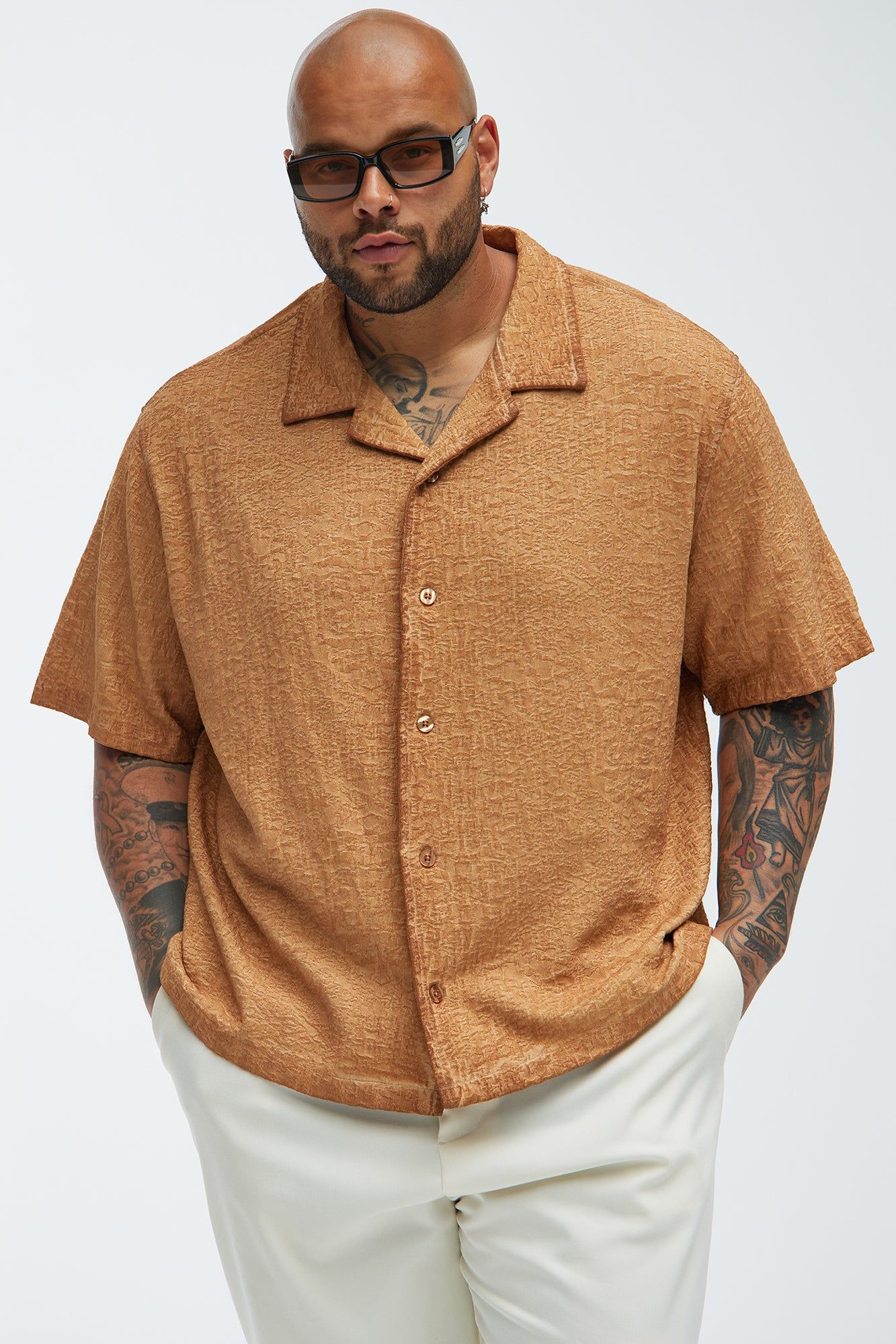 Calvin Washed Shirt - Brown sold by Fashion Nova product image thumbnail 5