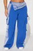 What A Feeling Foldover Pant - Royal sold by Fashion Nova