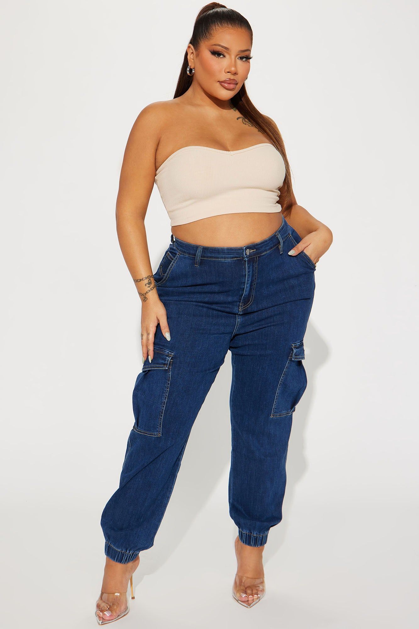 Sienna Stretch Cargo Jogger Jeans - Dark Wash sold by Fashion Nova product image thumbnail 5