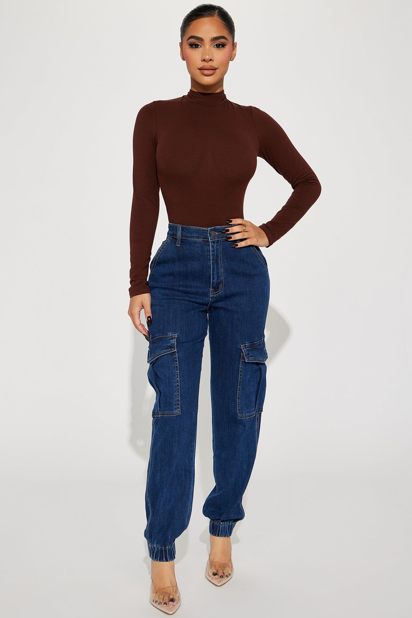 Sienna Stretch Cargo Jogger Jeans - Dark Wash sold by Fashion Nova product image thumbnail 2
