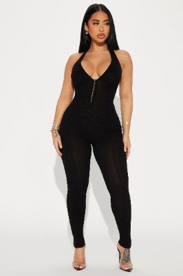Remind Me Again Ribbed Jumpsuit - Black sold by Fashion Nova