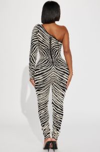 Spice It Up Sweater Jumpsuit - Black/White sold by Fashion Nova