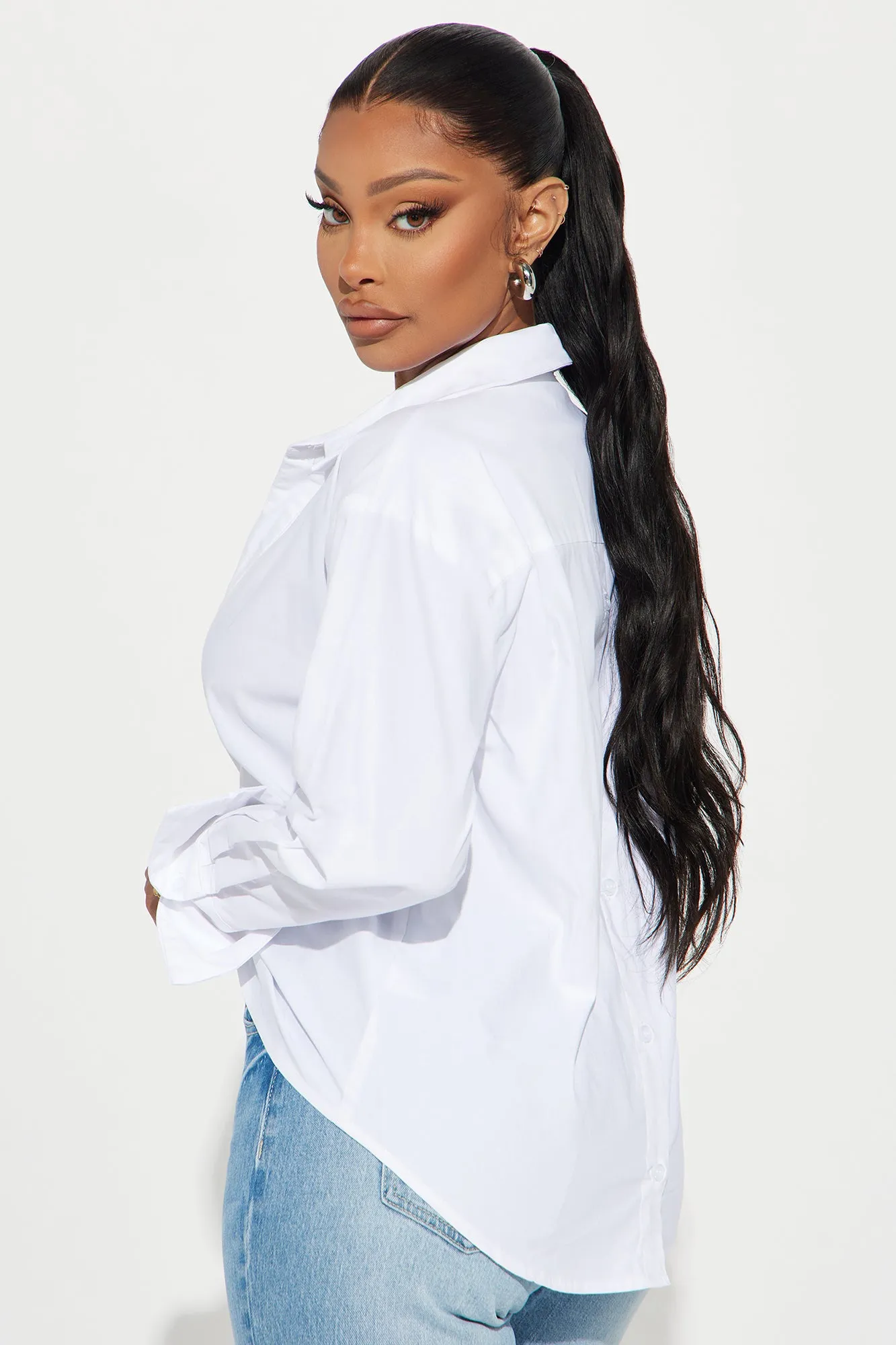 Adele Poplin Blouse Top - White sold by Fashion Nova product image thumbnail 3