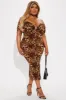 Ready To Prowl Mesh Midi Dress - Leopard sold by Fashion Nova