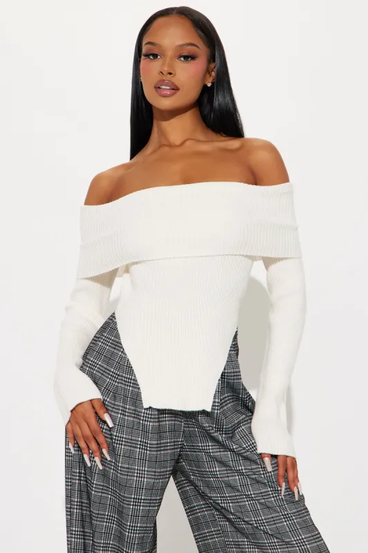 Karma Off Shoulder Sweater - Ivory sold by Fashion Nova