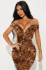 Ready To Prowl Mesh Midi Dress - Leopard sold by Fashion Nova