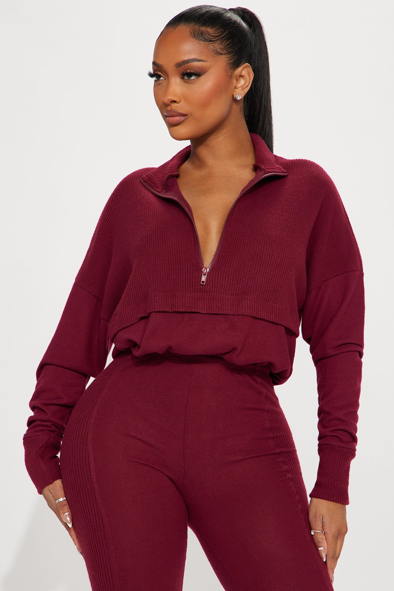 Whole Again Jumpsuit - Burgundy sold by Fashion Nova product image thumbnail 2