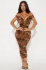 Ready To Prowl Mesh Midi Dress - Leopard sold by Fashion Nova
