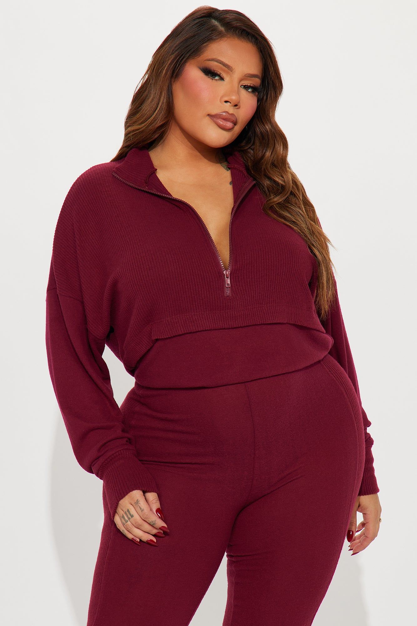Whole Again Jumpsuit - Burgundy sold by Fashion Nova product image thumbnail 5
