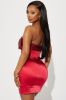 Serena Satin Mini Dress - Red sold by Fashion Nova