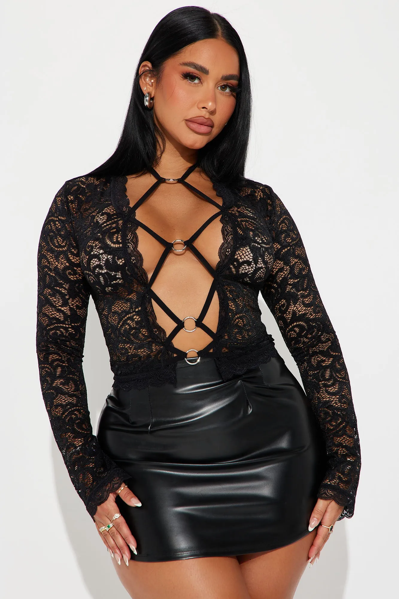 Karissa Lace Top - Black sold by Fashion Nova