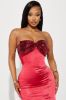Serena Satin Mini Dress - Red sold by Fashion Nova