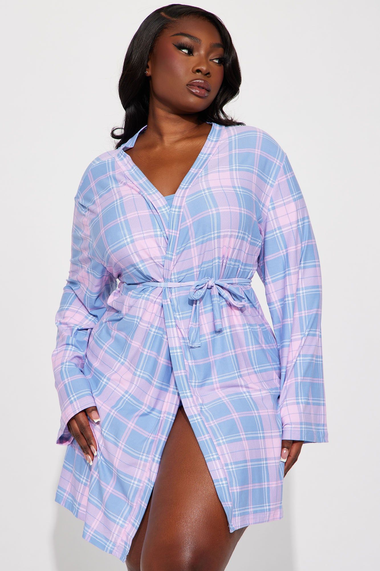 Mind My Business PJ Robe Set - Blue/combo sold by Fashion Nova product image thumbnail 6